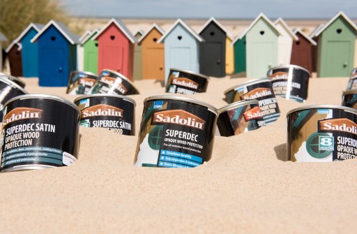 Beach huts with Superdec cans